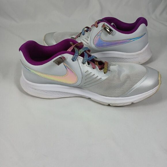 Nike Star Runner 4.5Y Women’s 6 Running Shoes Gray Iridescent Multicolor Laces - Picture 7 of 10